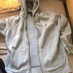 Large Polo Powder Blue Zip Up Hoodie